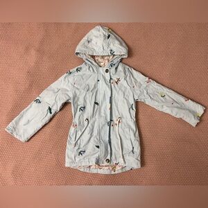 Light Blue Floral Hooded Jacket